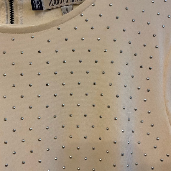 💎Jennifer Lopez, Silver Studded, LS Dress, size Small💎 - Picture 7 of 7